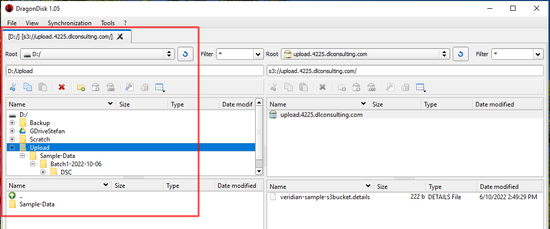 Upload Data to Veridian Using DragonDisk